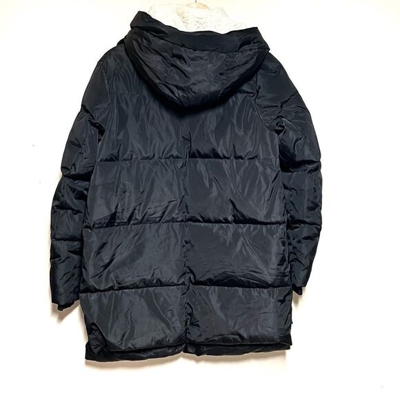 Sam Edelman Black High Fashion Over Sized Down Parka Coat Sz XS - Picture 2 of 6